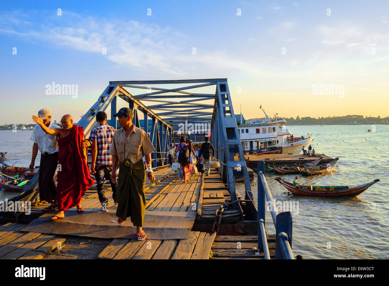 At the jetty, Yangon, Myanmar, Asia Stock Photo
