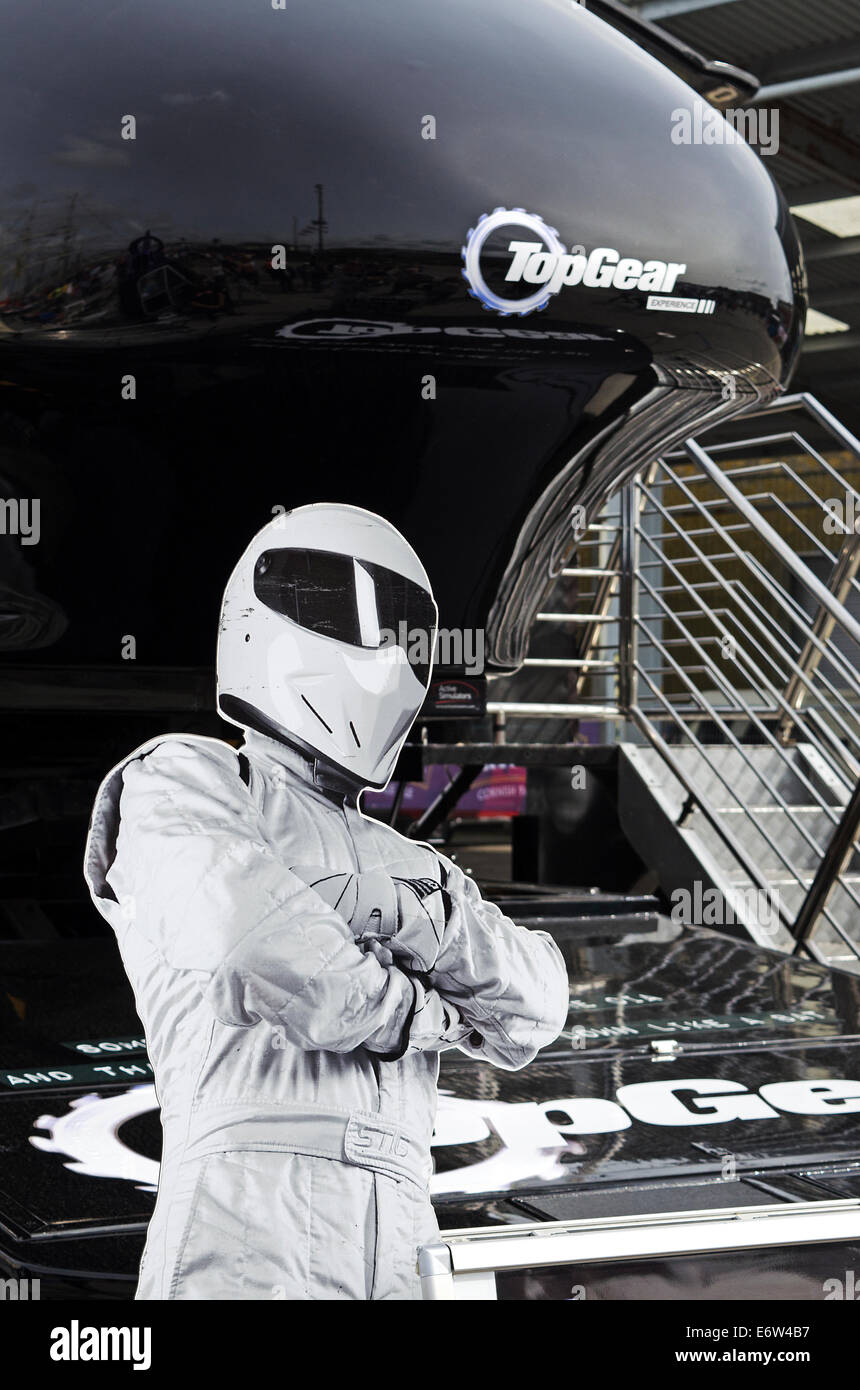 Stig off the television show Top Gear at an exhibition Stock Photo