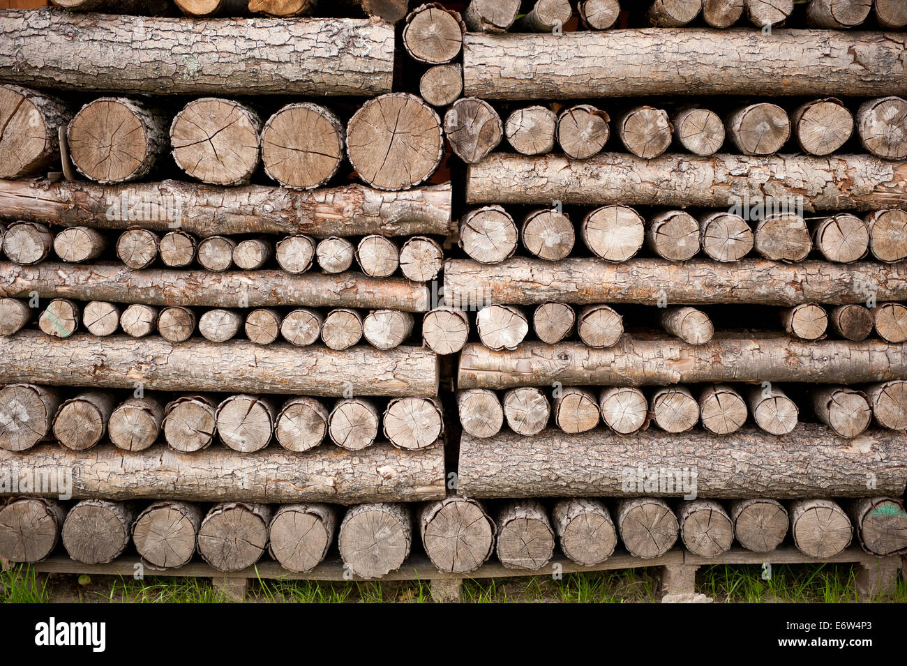 Many cut wood fragments heap Stock Photo