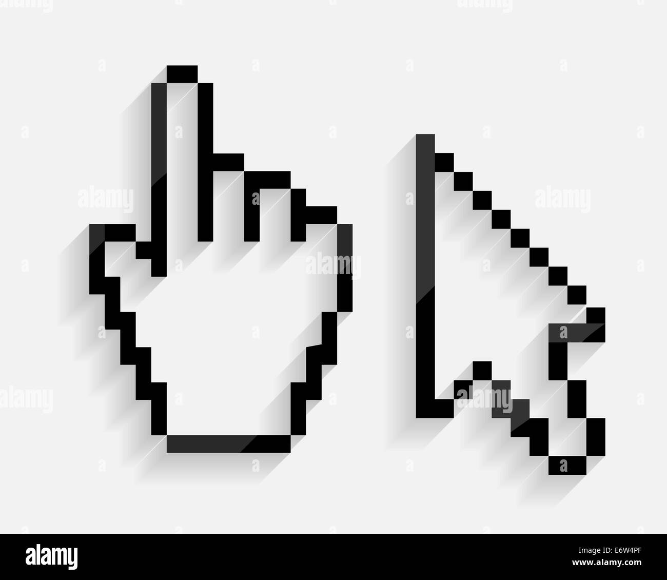 Mouse Hand and Arrow Cursor Set Vector Illustration Stock Photo - Alamy