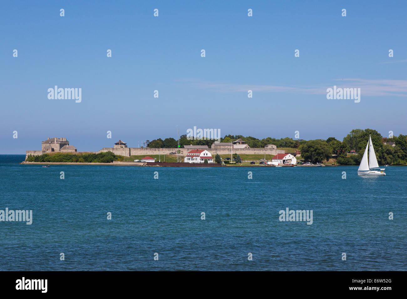 Fort Niagara located near Youngstown, New York, on the eastern bank of the Niagara River at its mouth, on Lake Ontario. Stock Photo