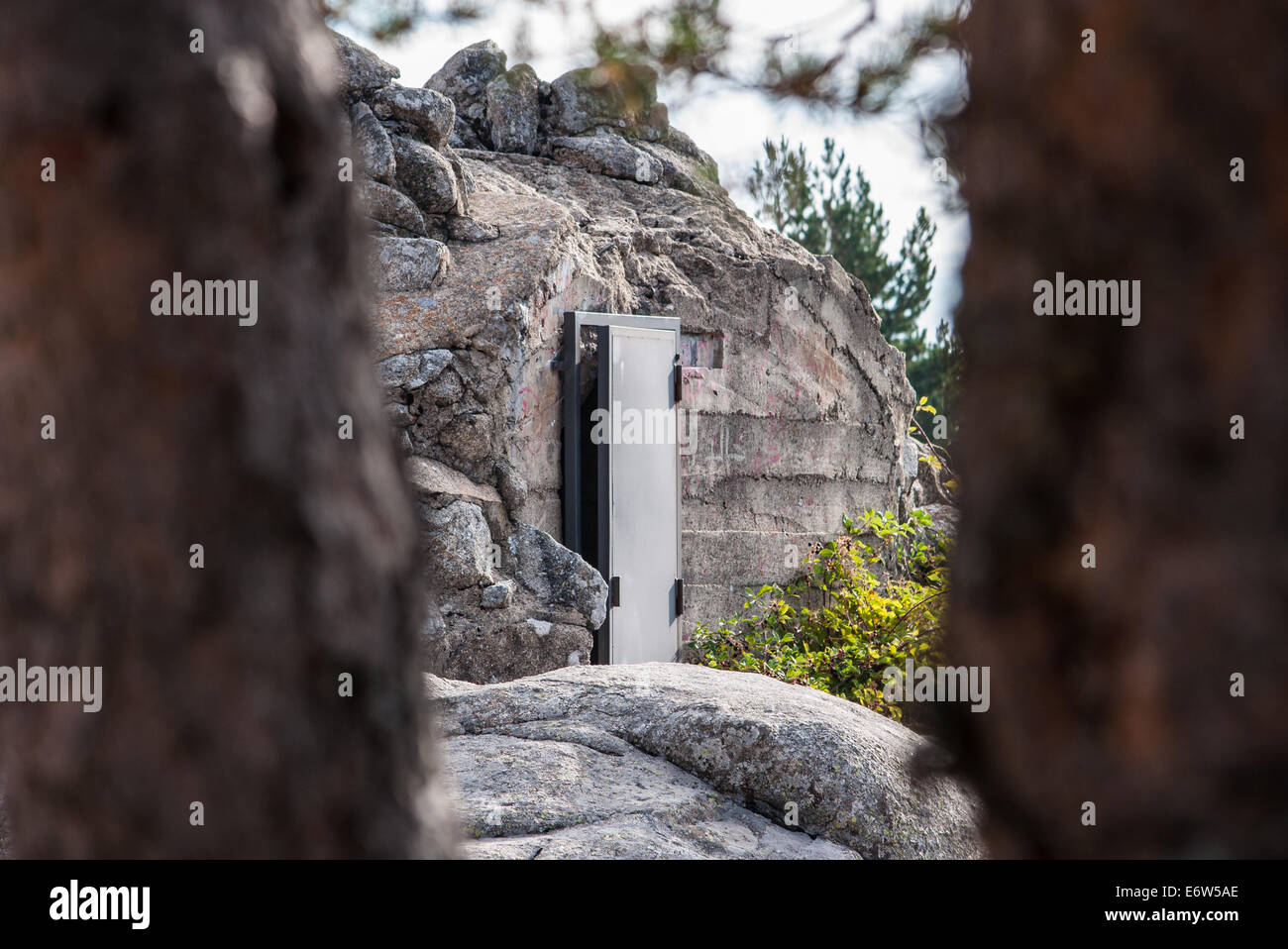 Spanish Civil War Bunker in Guadarrama Mountain Stock Photo