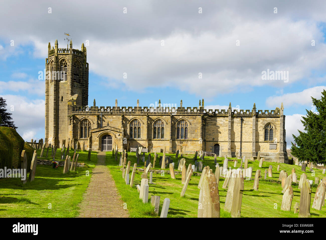 St Michael's Church in the village of Coxwold, North Yorkshire, England UK Stock Photo