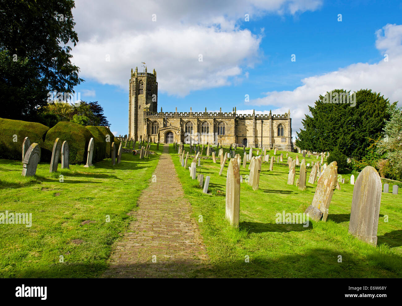 St Michael's Church in the village of Coxwold, North Yorkshire, England UK Stock Photo