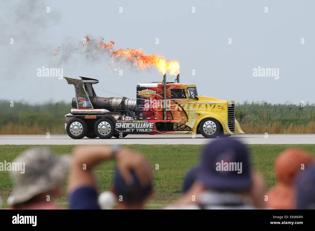 CLEVELAND, OHIO - August, 30: The Shockwave jet powered semi truck, on August, 30 2014 at The Cleveland National Airshow Stock Photo