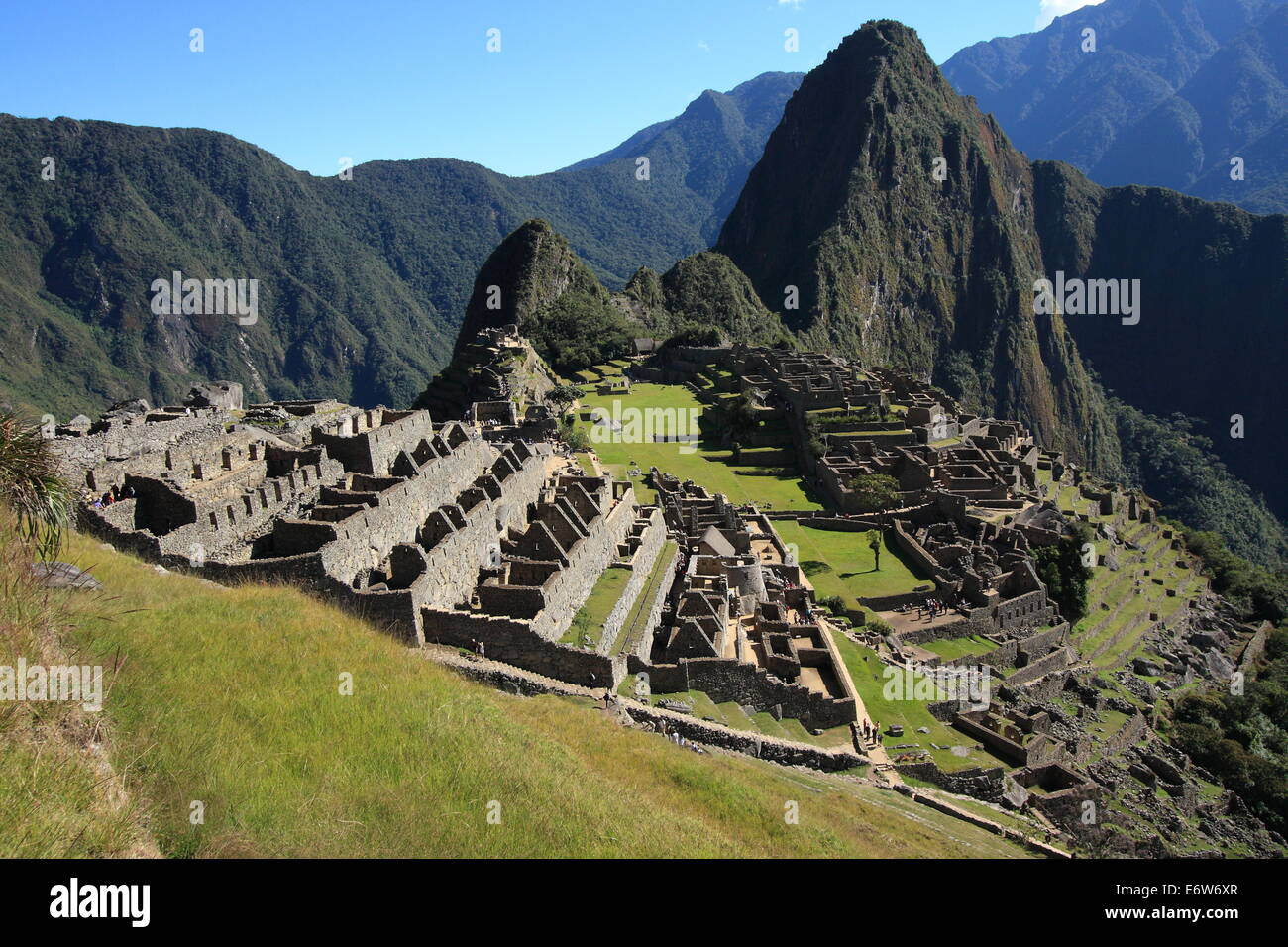 Abandoned City Of Machu Picchu And Huayna Picchu Mountain Stock Photo 