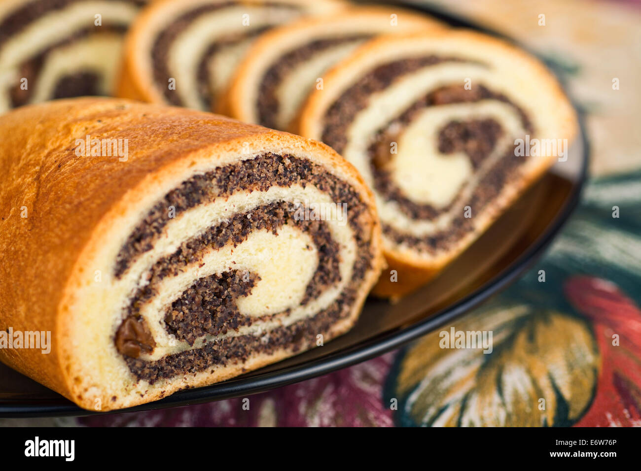 Poppy Seed Roll, Loaf Stock Photo