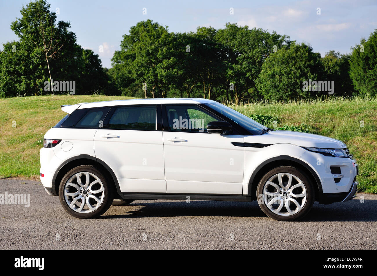 Range Rover Evoke luxury car at Stoke Park Country Club, Spa and Hotel, Stoke Poges, Buckinghamshire, England, United Kingdom Stock Photo