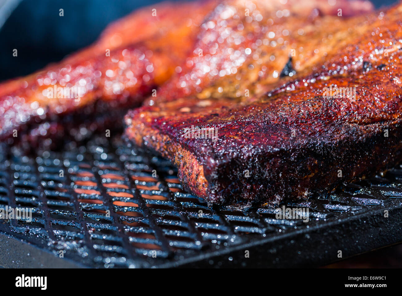 Baby Back Ribs Prepared In Smoker Stock Photo Alamy   Baby Back Ribs Prepared In Smoker E6W9C1 