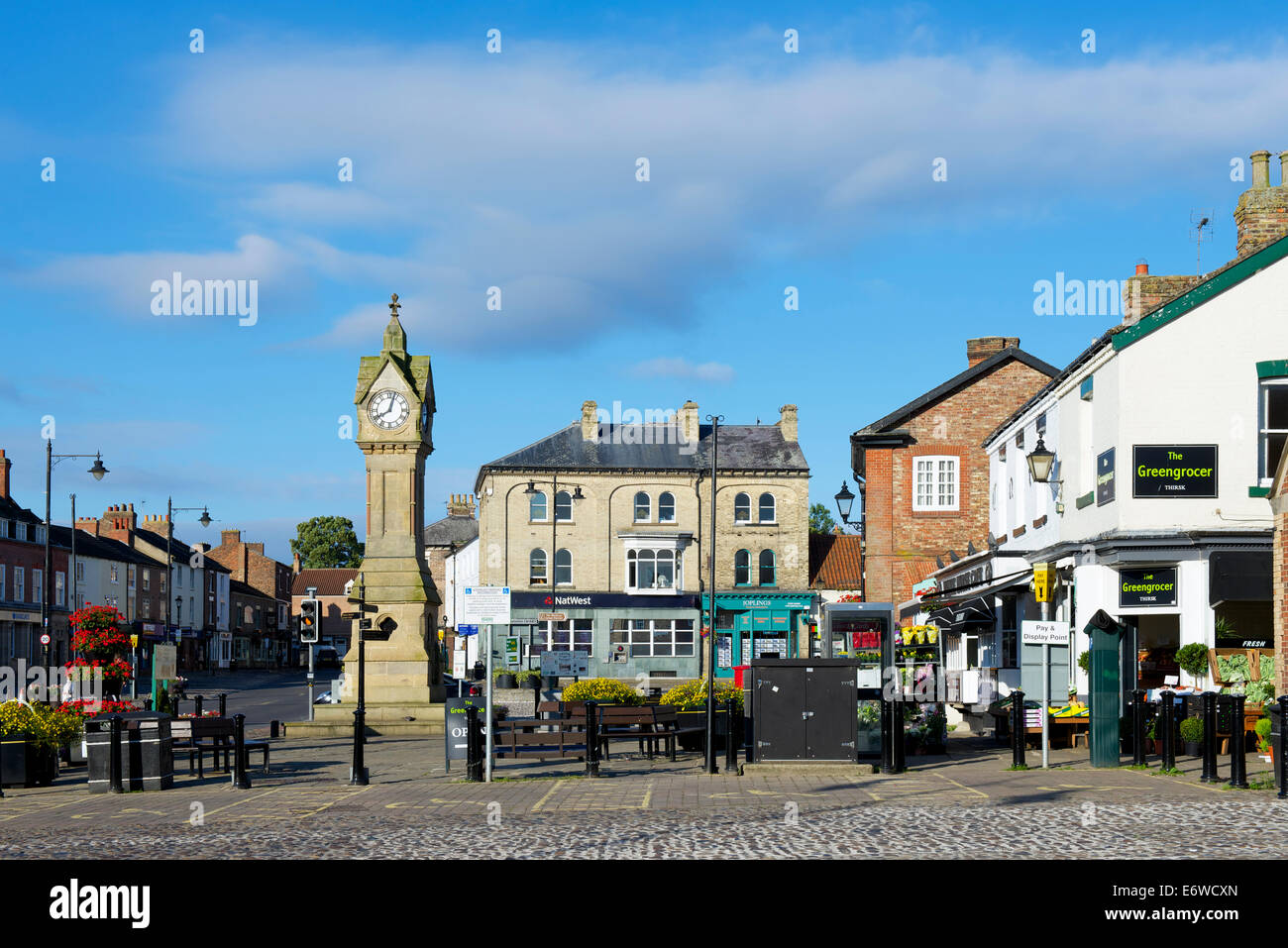 The market place in Thirsk, North Yorkshire, England UK Stock Photo