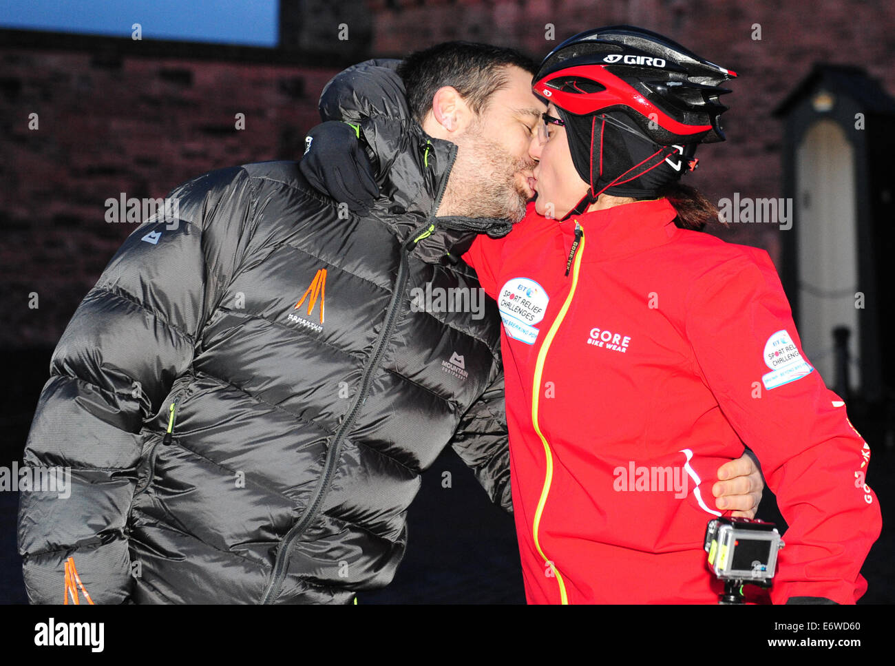 Davina McCall begins her BT Sport Relief Challenge Davina Beyond Breaking Point which will see the presenter having to cycle swim and run over 500 miles from Edinburgh to London in