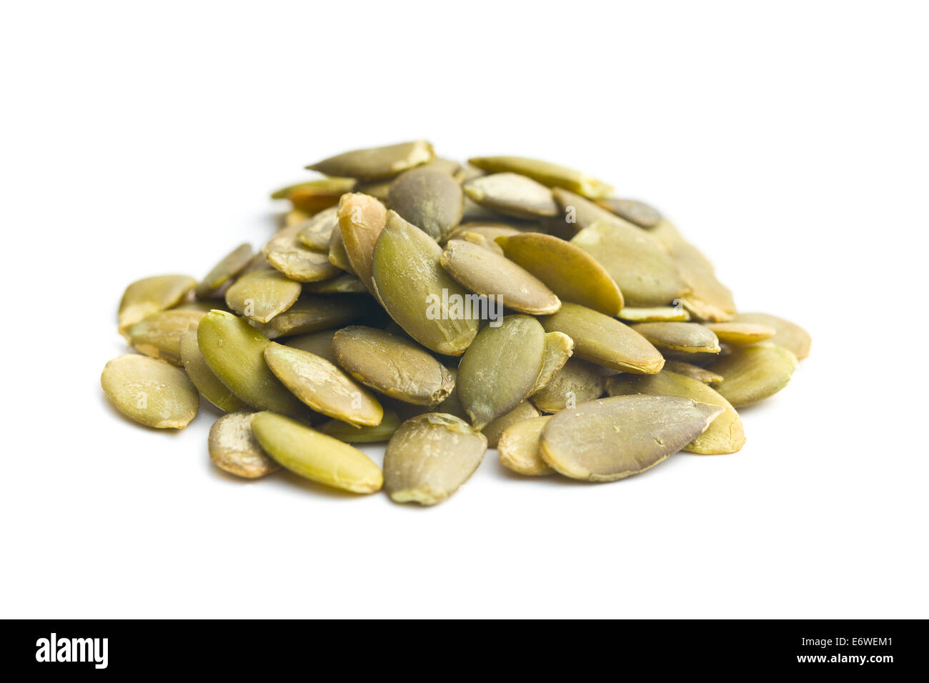 pumkin seeds on white background Stock Photo