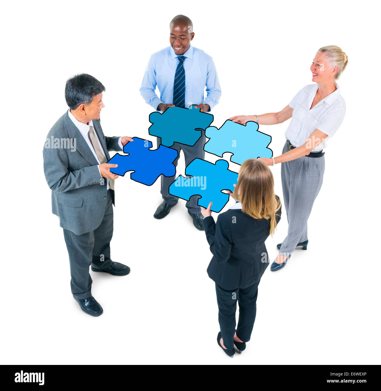 Group of Business People Connecting Jigsaw Puzzles Stock Photo - Alamy