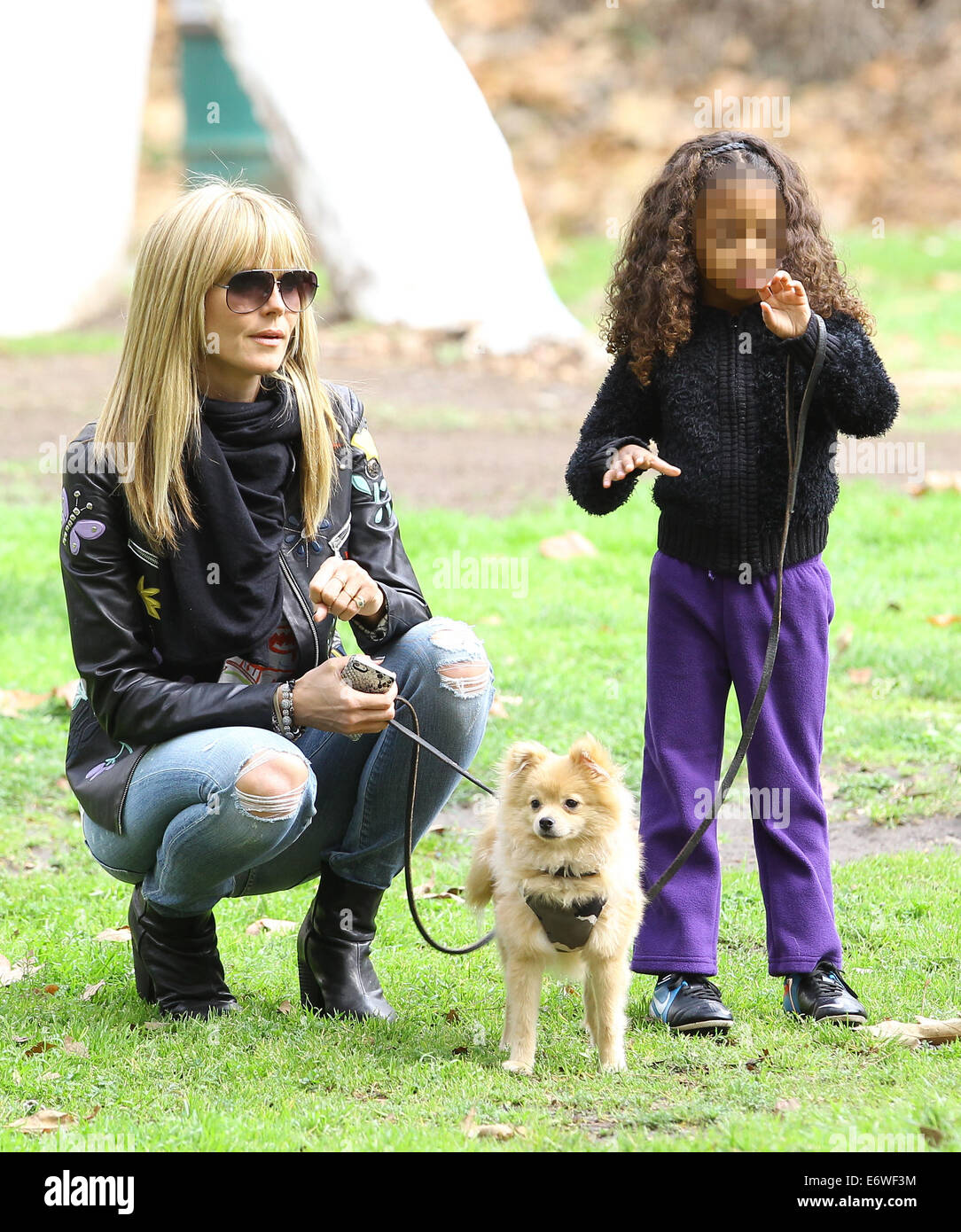 Heidi Klum takes her children to a soccer game in Brentwood. Klum was