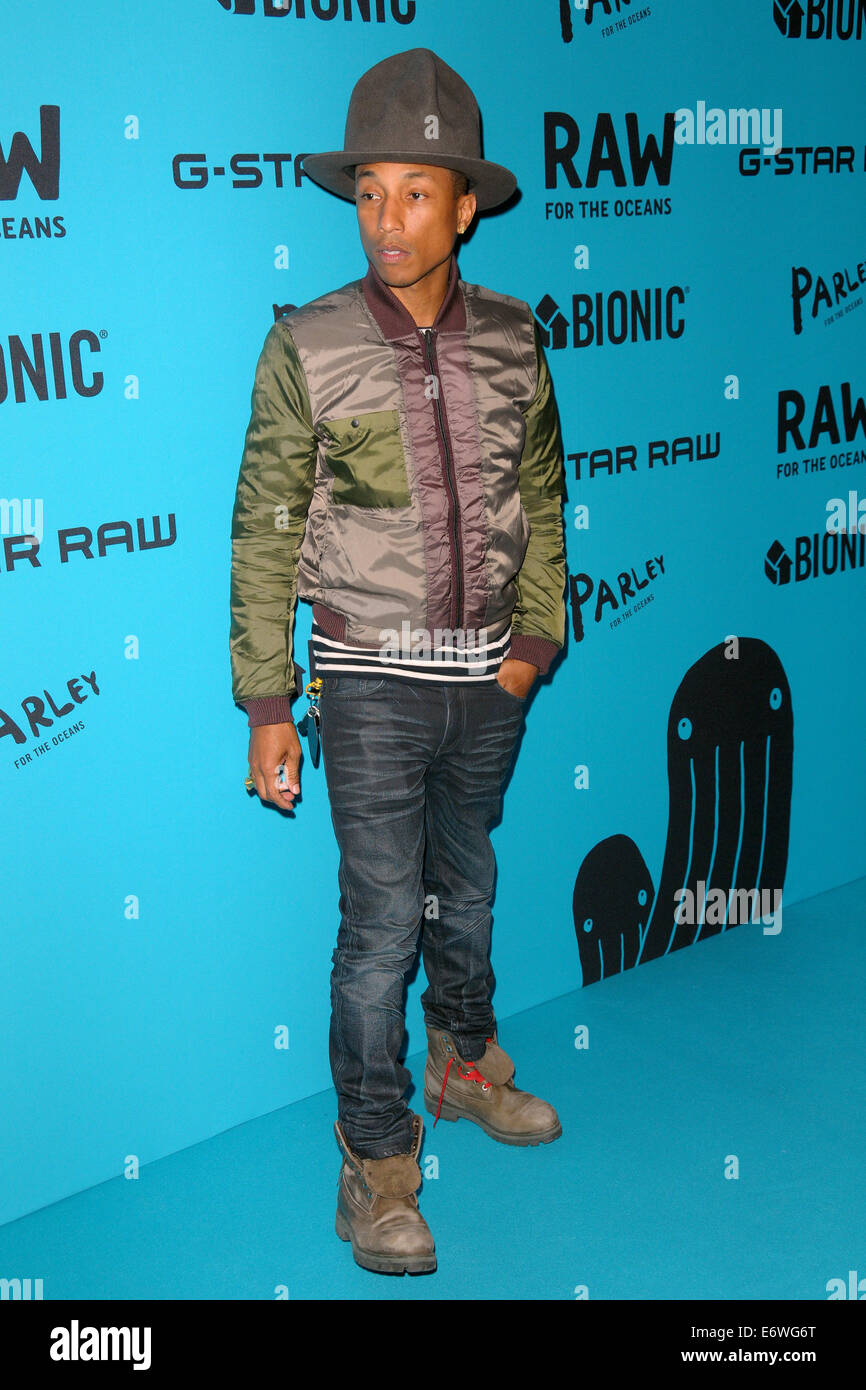 RAW for the Oceans' - Long-term Collaboration Between Bionic Yarn and G-Star  Turning Pcean Plastic into Denim - Blue Carpet Arrivals Featuring: Pharrell  Williams Where: Manhattan, New York, United States When: 09