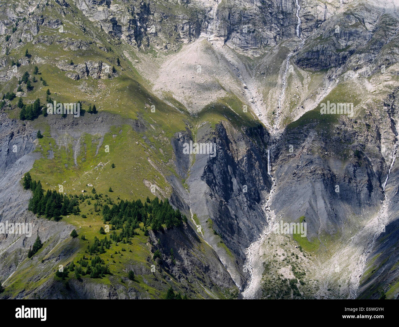 Steep slopes, Italian Val Ferret Stock Photo
