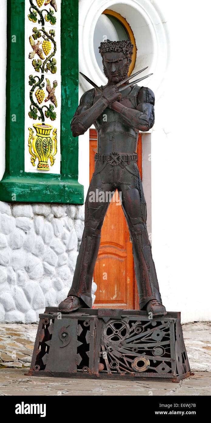 iron statue Wolverine, the Kremlin in Izmailovo, Moscow, Russia Stock Photo