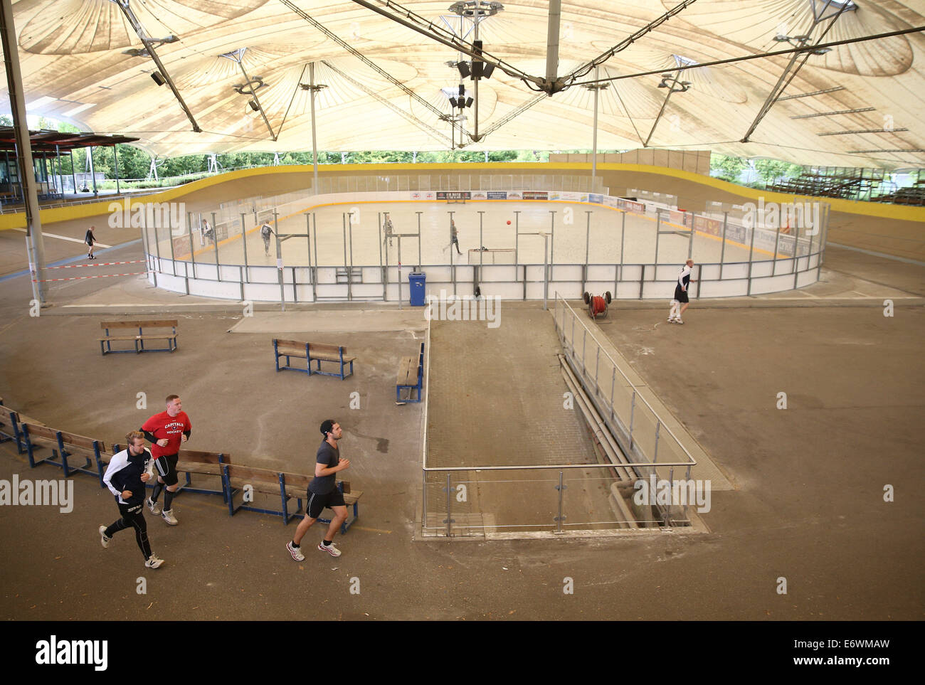 Hamburg, Germany. 31st Aug, 2014. The ice skate rink and track cycling