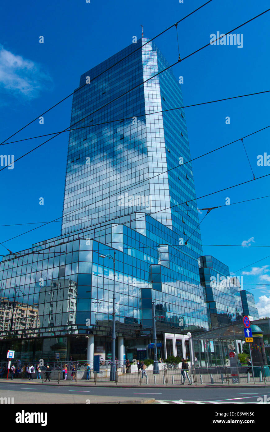 The Blue Skyscraper, Plac Bankowy square, central Warsaw, Poland, Europe Stock Photo