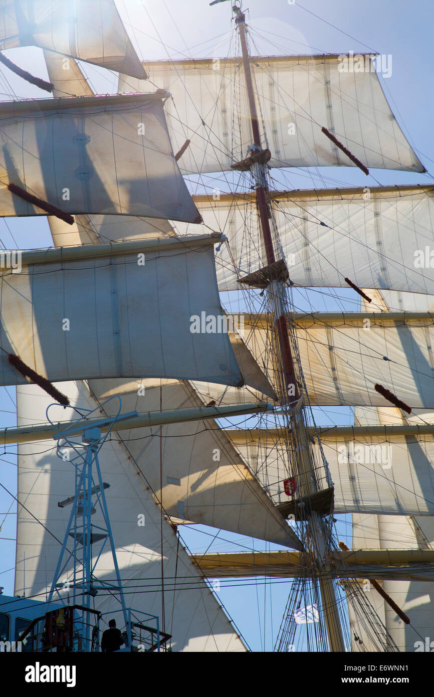Tall Ships; Rigging; Falmouth; Cornwall; UK; 2014 Stock Photo