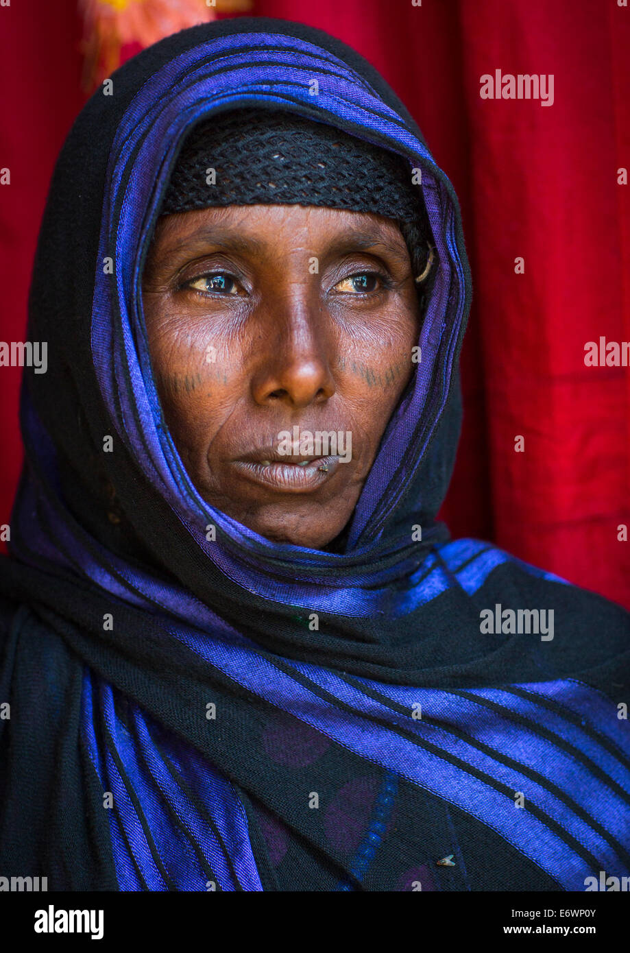 Afar Tribe Woman, Assaita, Afar Regional State, Ethiopia Stock Photo ...