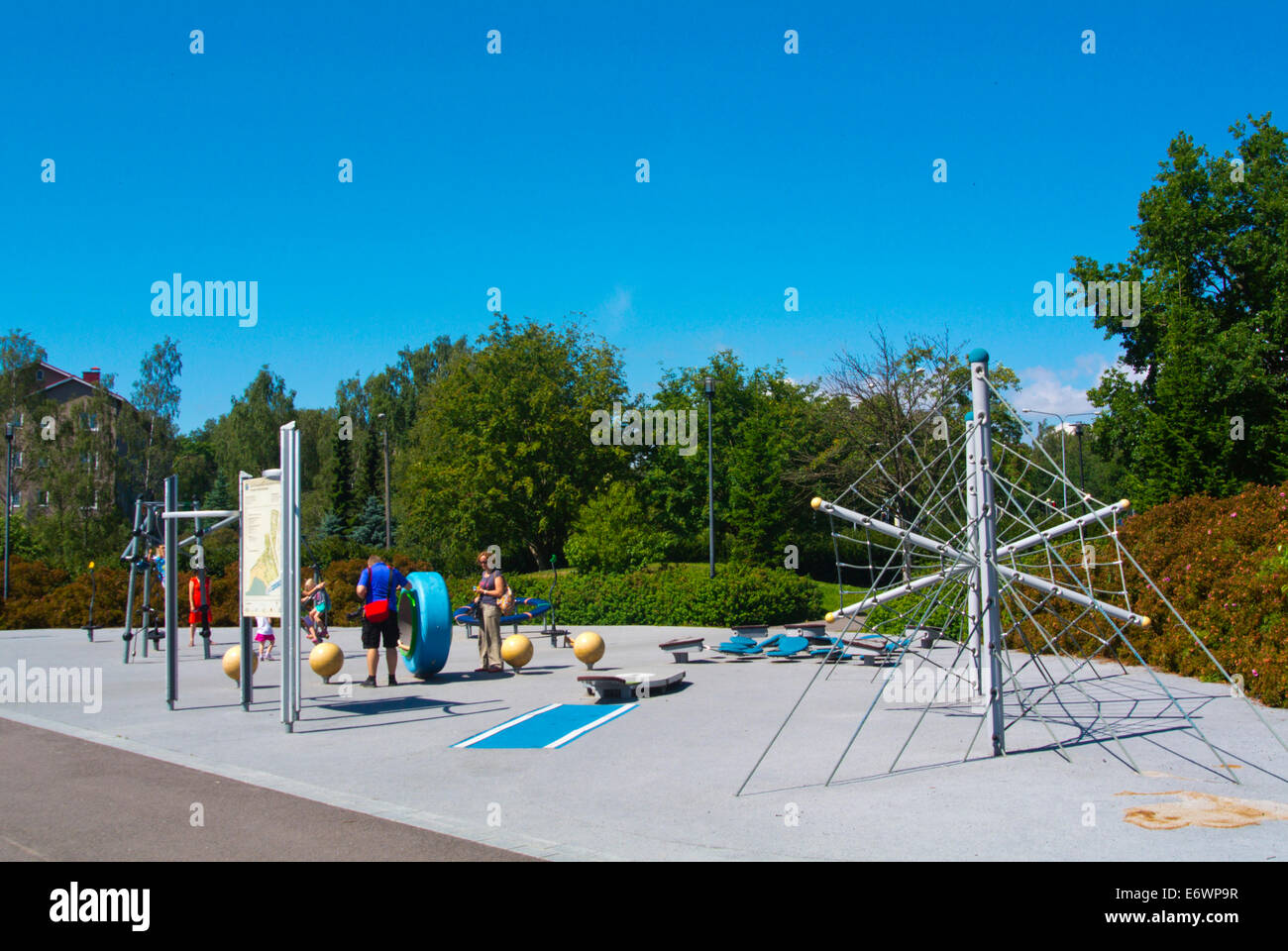 Childrens playground, Lauttasaari district, Helsinki, Finland, Europe Stock Photo