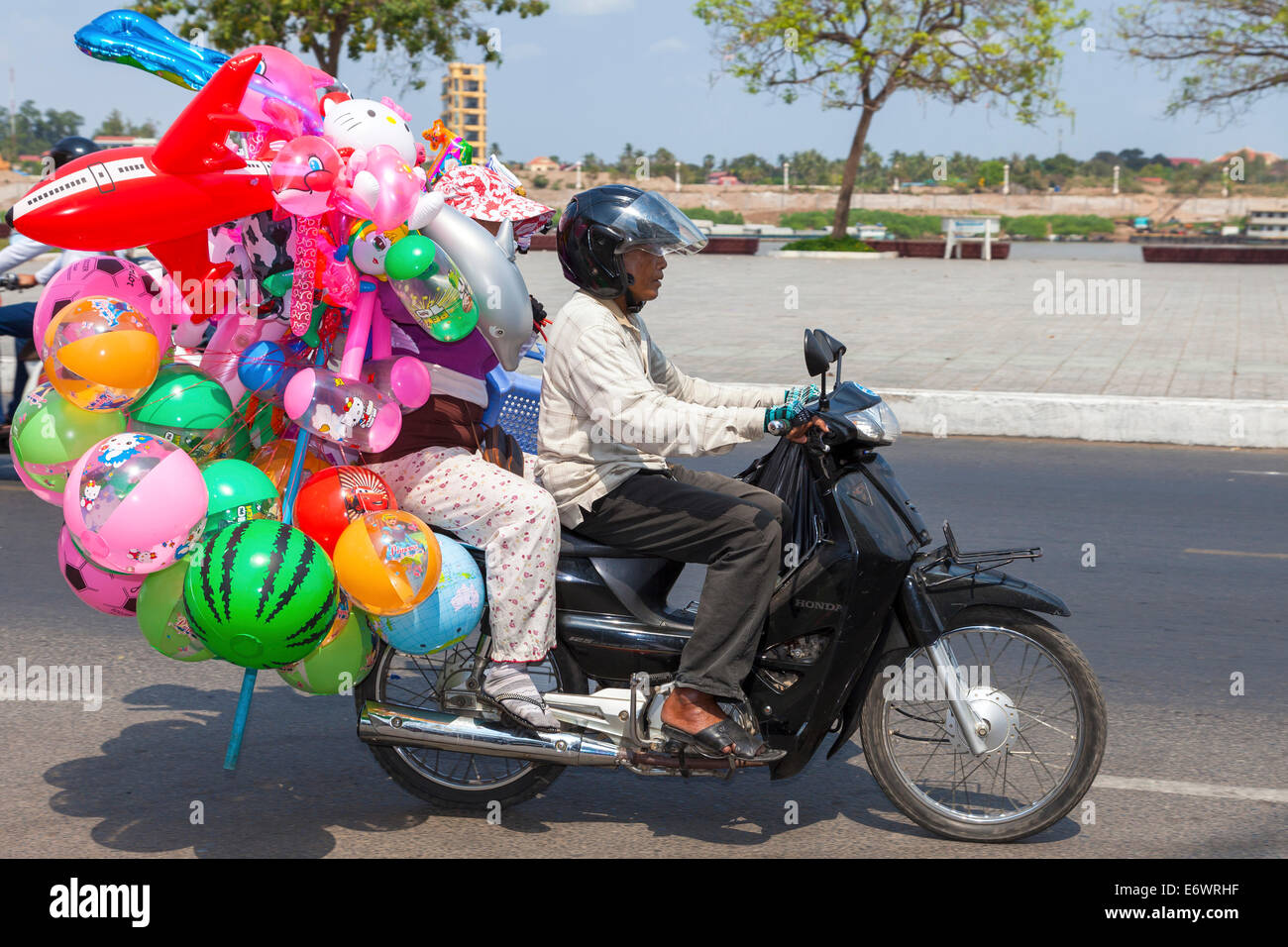 Motorcycle vendor, Phnom Penh, Cambodia Stock Photo Alamy