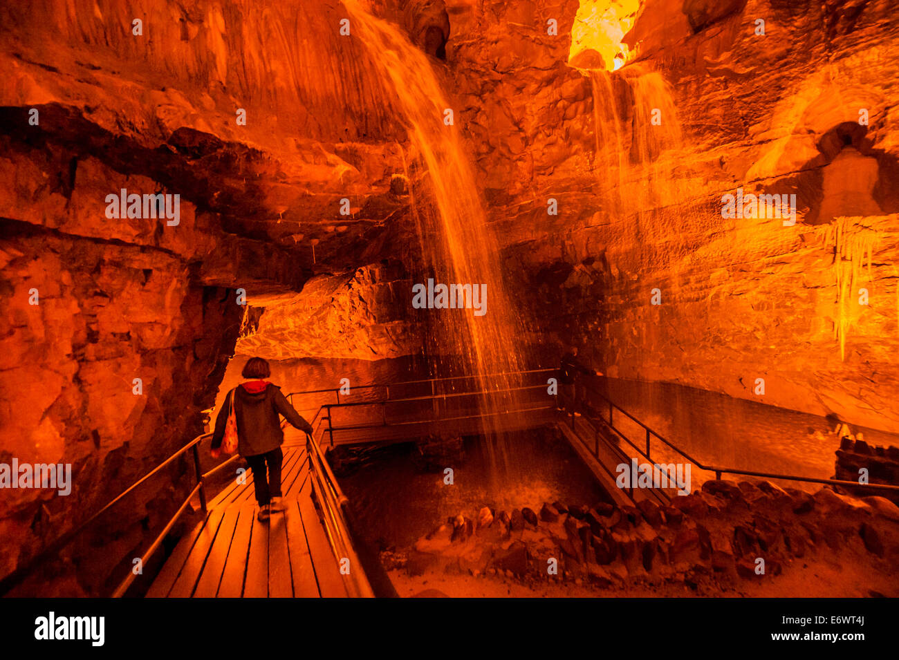 The Cathedral Cave at The National Showcaves Centre for Wales, Abercrave, Swansea. Stock Photo