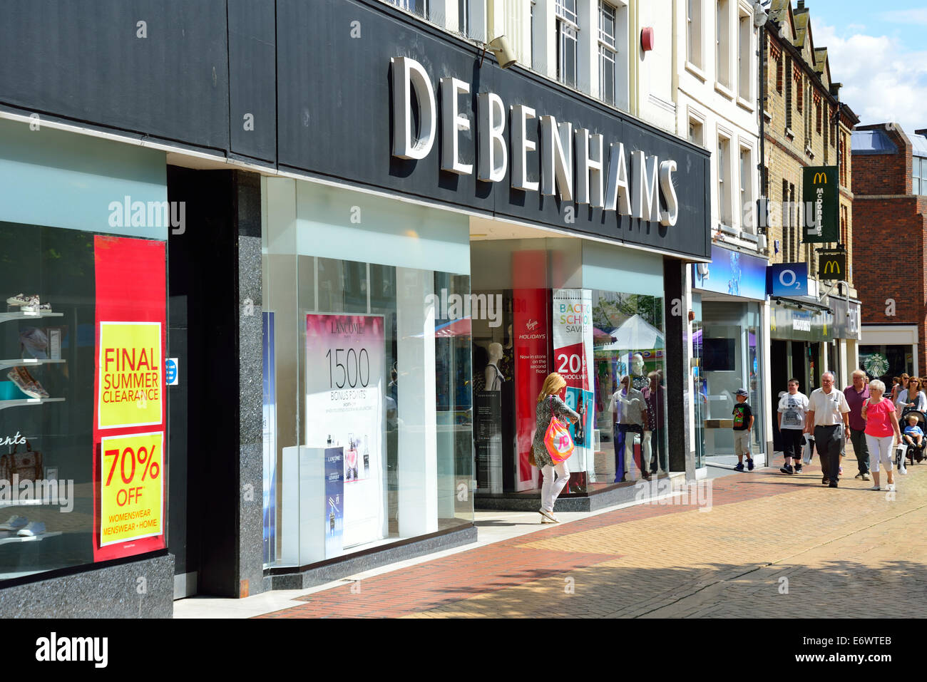 Debenhams department store, High Street, Chelmsford, Essex, England, United Kingdom Stock Photo