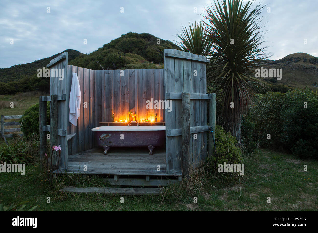 Outdoor Bath In The Open Air Guest House In A Former Sheep Shed