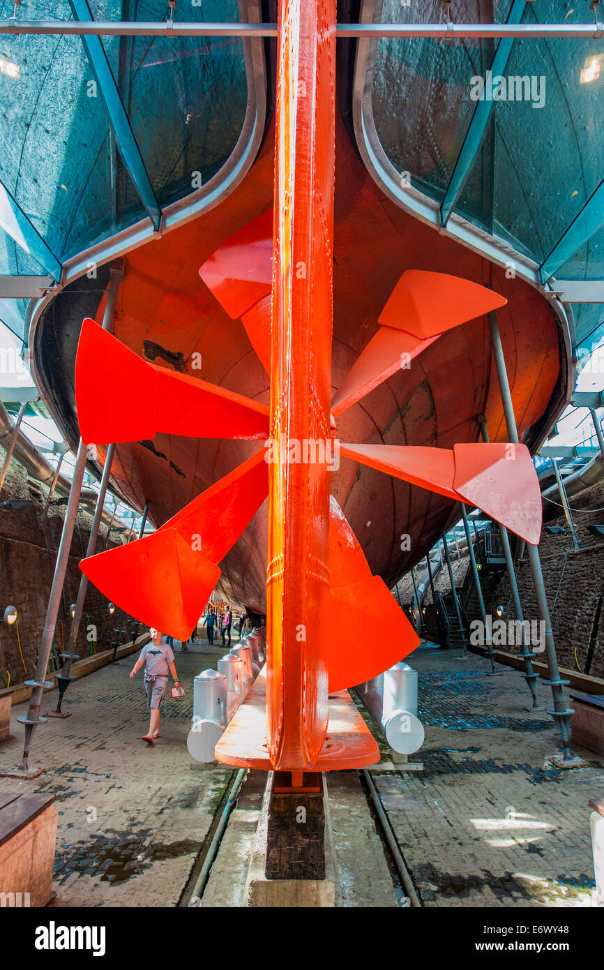 The preserved SS Great Britain now sits in a climate controlled dry dock Stock Photo