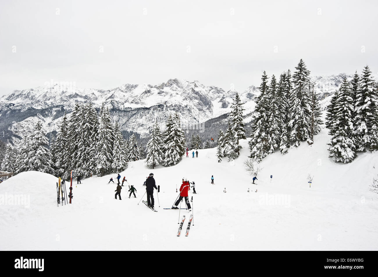 Kreuzeck ski resort, Garmisch-Partenkirchen, Bavaria, Germany Stock Photo