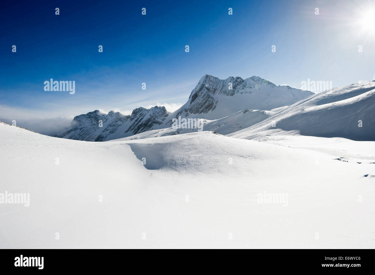 Glacial ski resort, Zugspitze, Garmisch-Partenkirchen, Bavaria, Germany Stock Photo