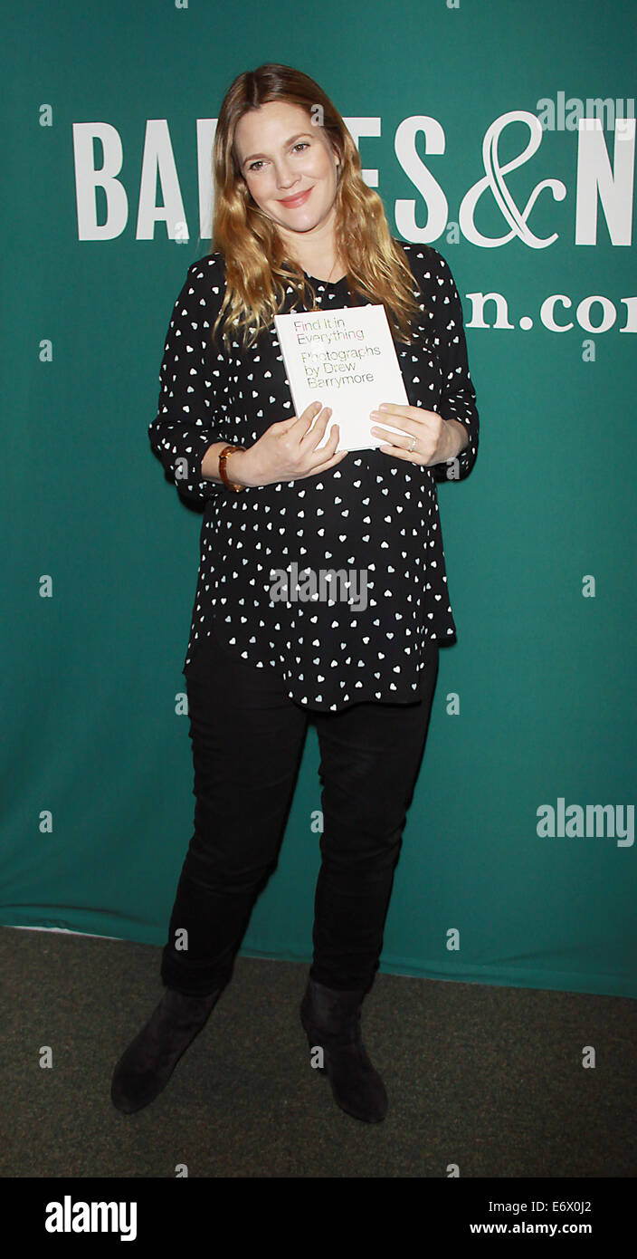 Feb. 10, 2014:Drew Barrymore signing her new book Find It in Everything at  the Union Square Barnes & Noble in New York City.C Stock Photo