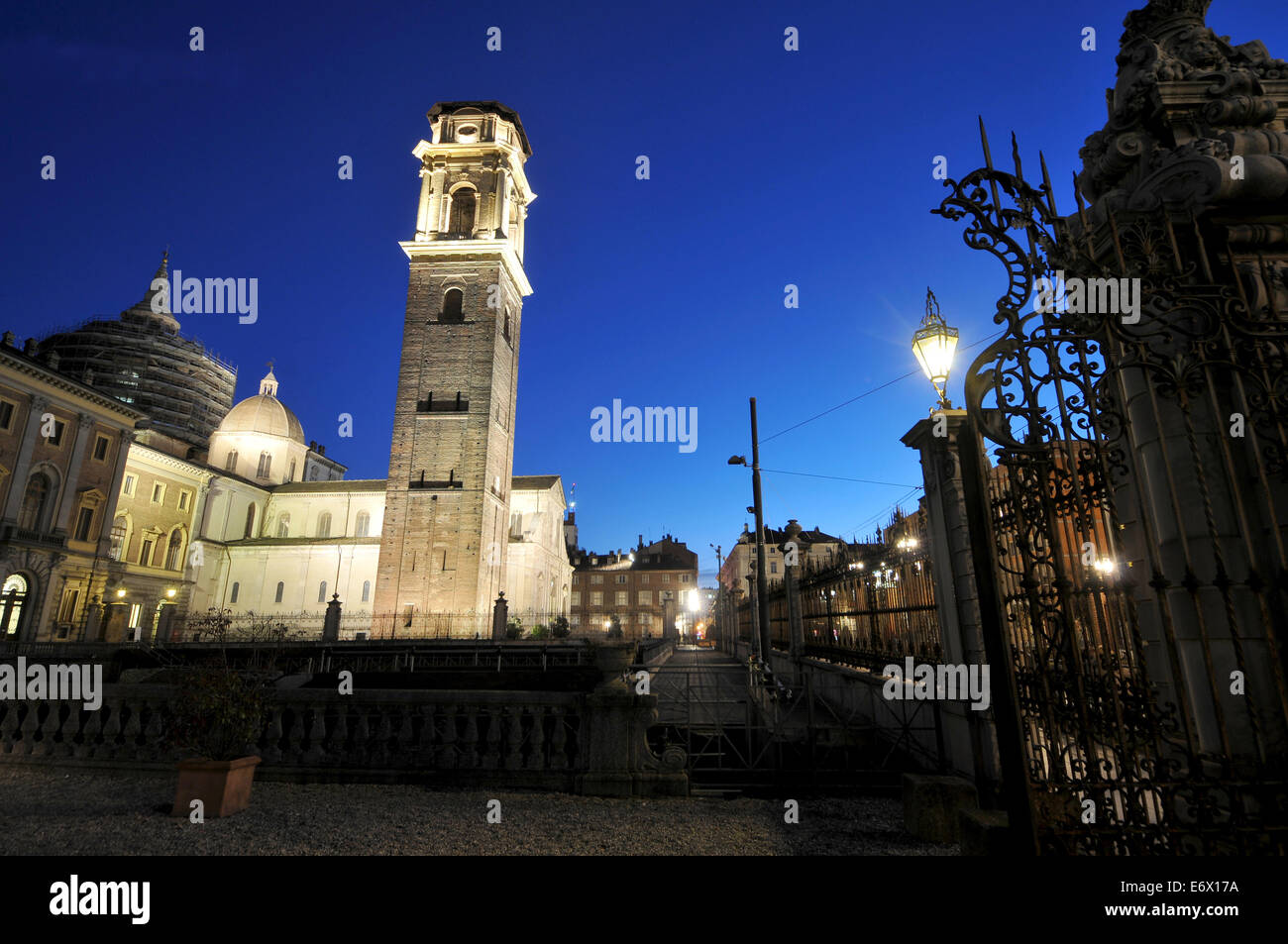 Cathedral Duomo di San Giovanni, Turin Cathedral at night, Turin, Piedmont, Italy Stock Photo