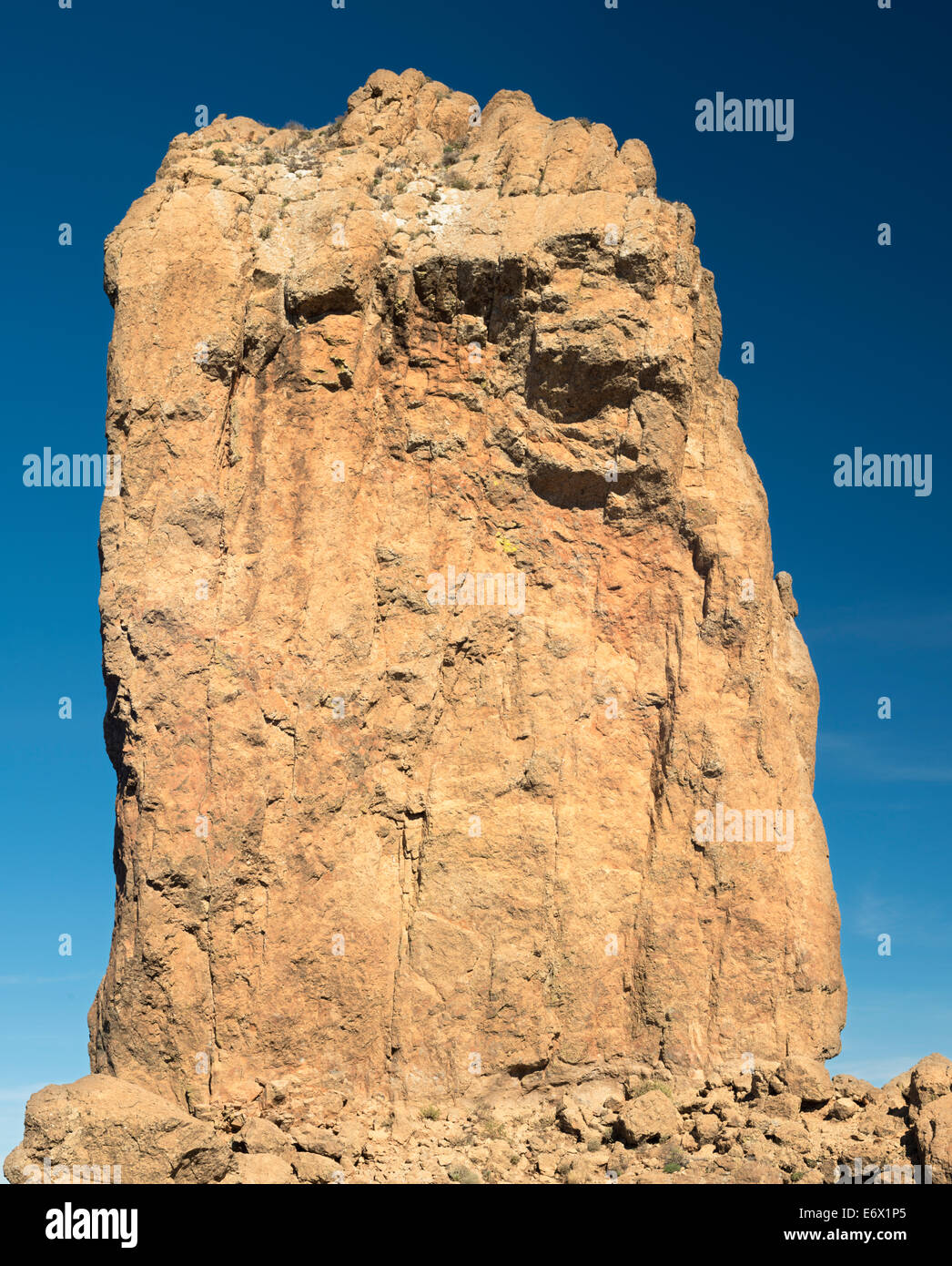 Close-up of Roque Nublo, one of the most iconic natural features of Gran Canaria, Canary Islands, Spain Stock Photo