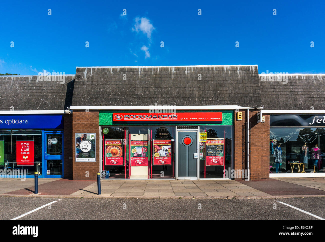 Bookmakers (sports betting shop) in Market Deeping, near Peterborough, Cambridgeshire, England, UK. Stock Photo