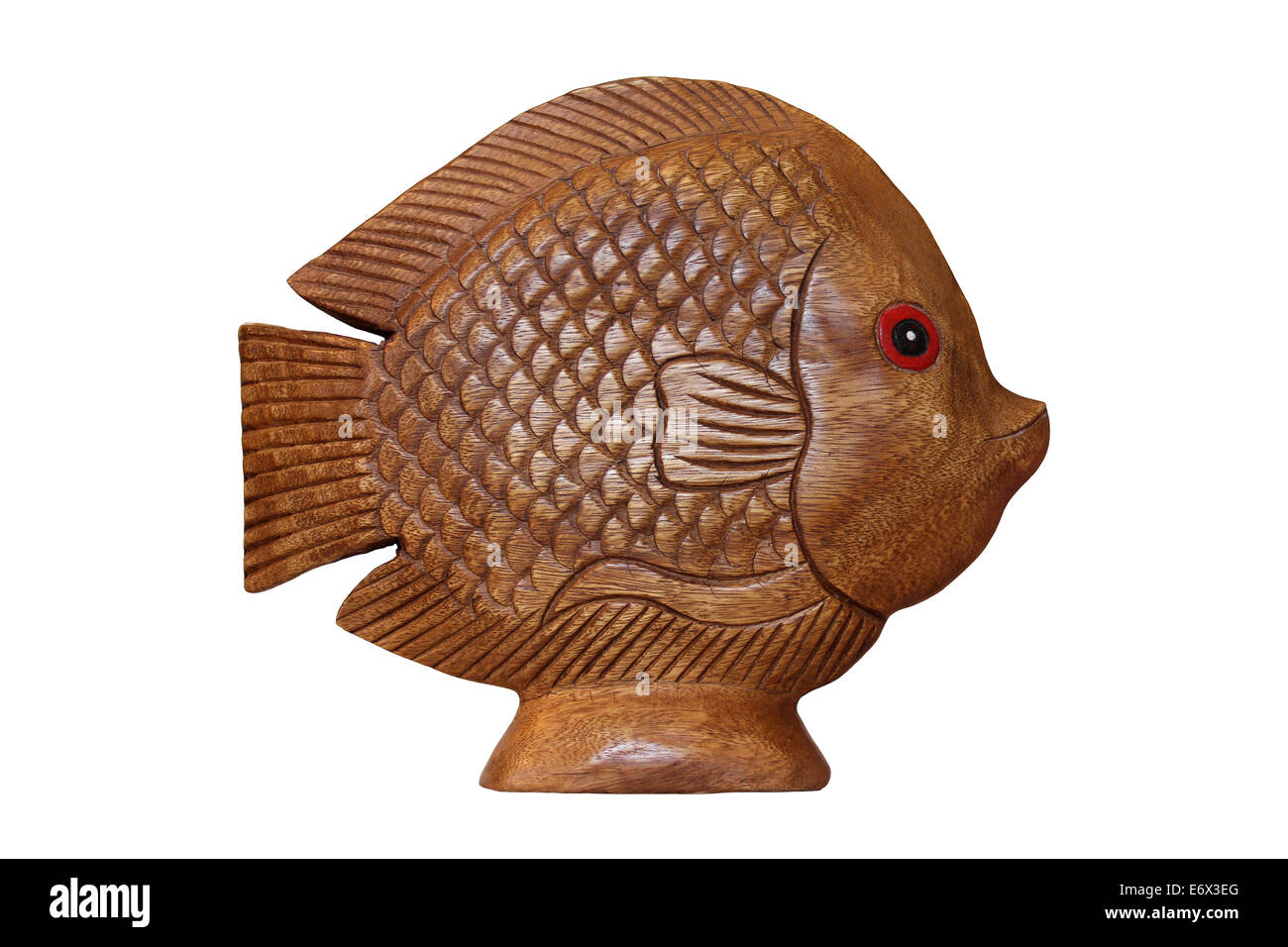 Wooden Carved Butterflyfish Stock Photo