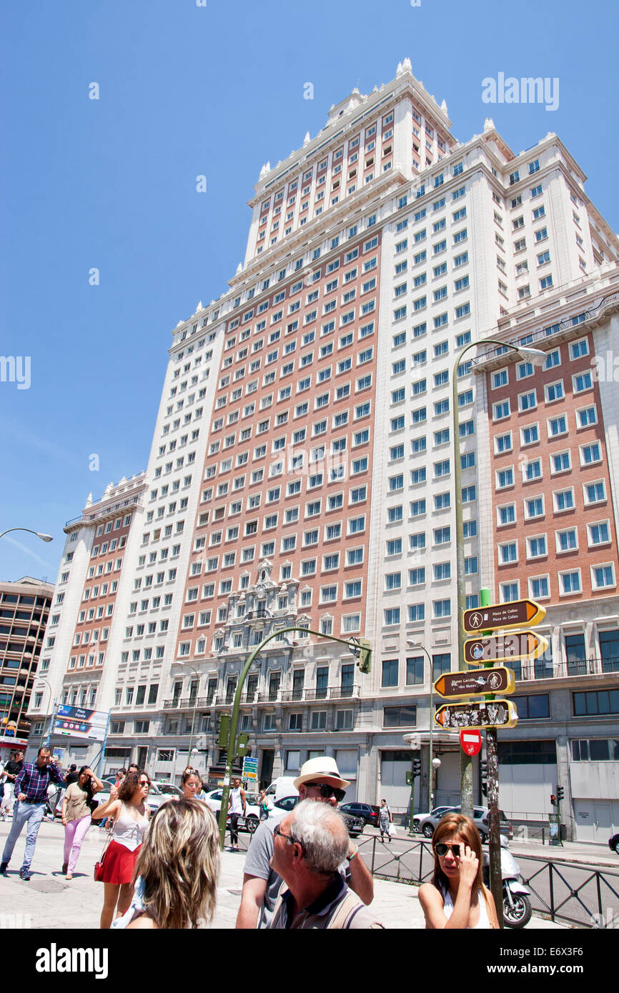 Edificio España - Spain building skyscraper, Plaza de España Stock Photo