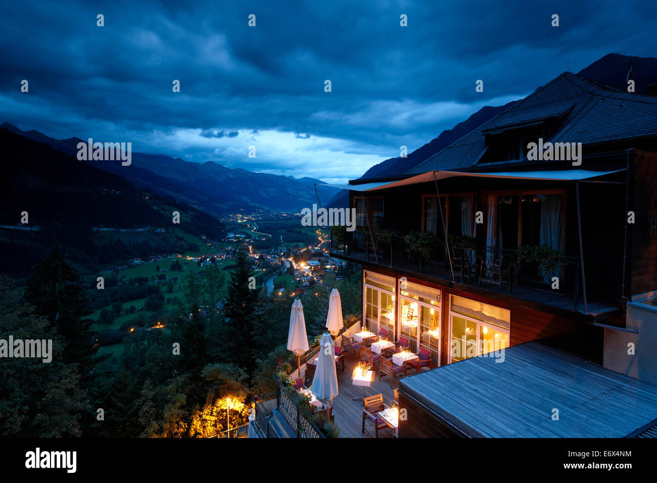 Hotel Haus Hirt At Night View Over Gastein Valley Bad Gastein
