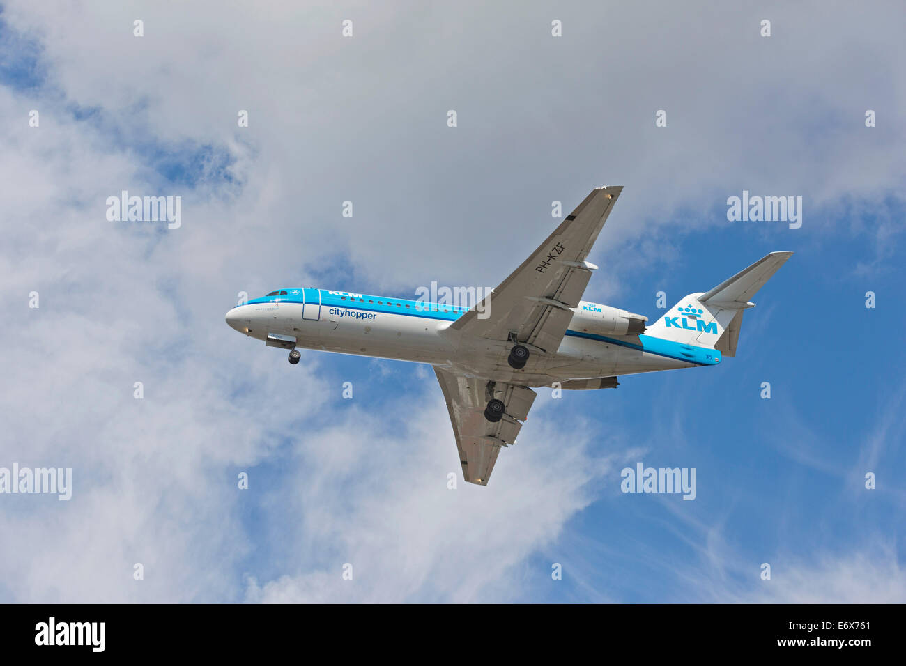 A Fokker 70 of KLM as a cityhopper Stock Photo