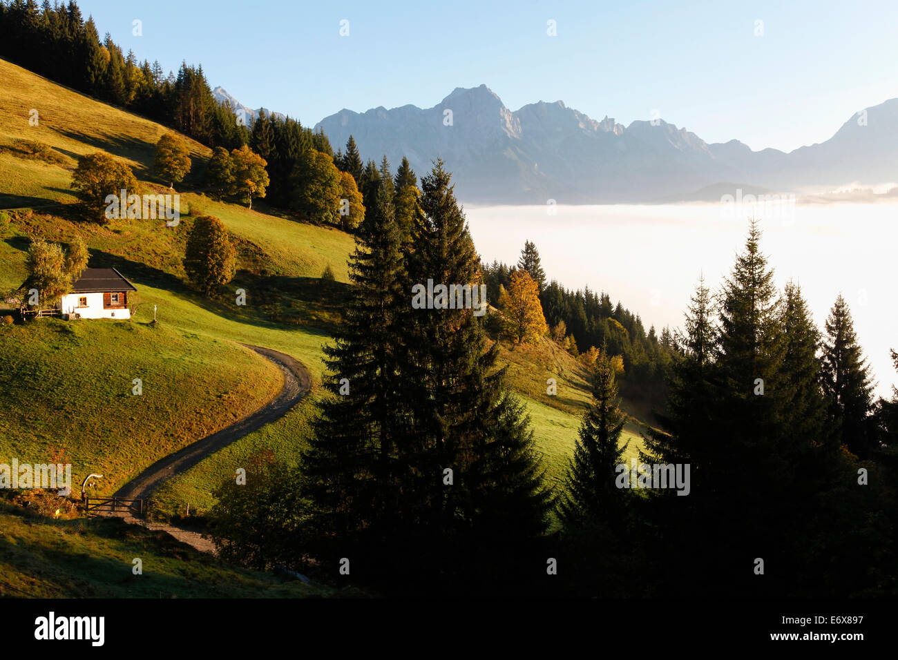 View over Steinernes Meer, near Maria Alm, Pinzgau, Salzburg, Austria Stock Photo