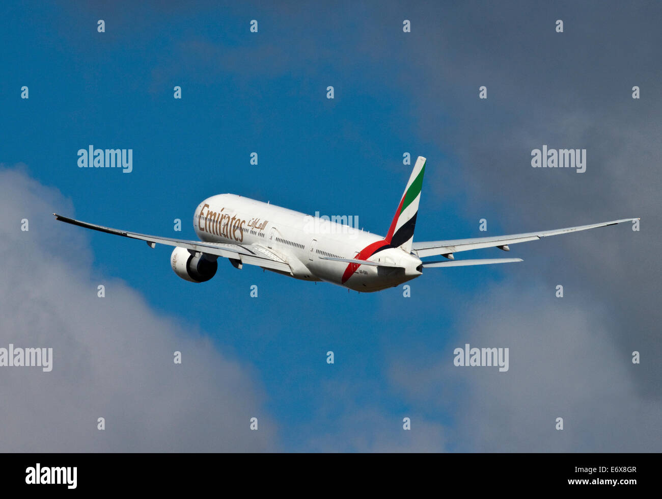 Emirates Boeing 777-31H/ER, Gatwick Airport, West Sussex, England Stock Photo