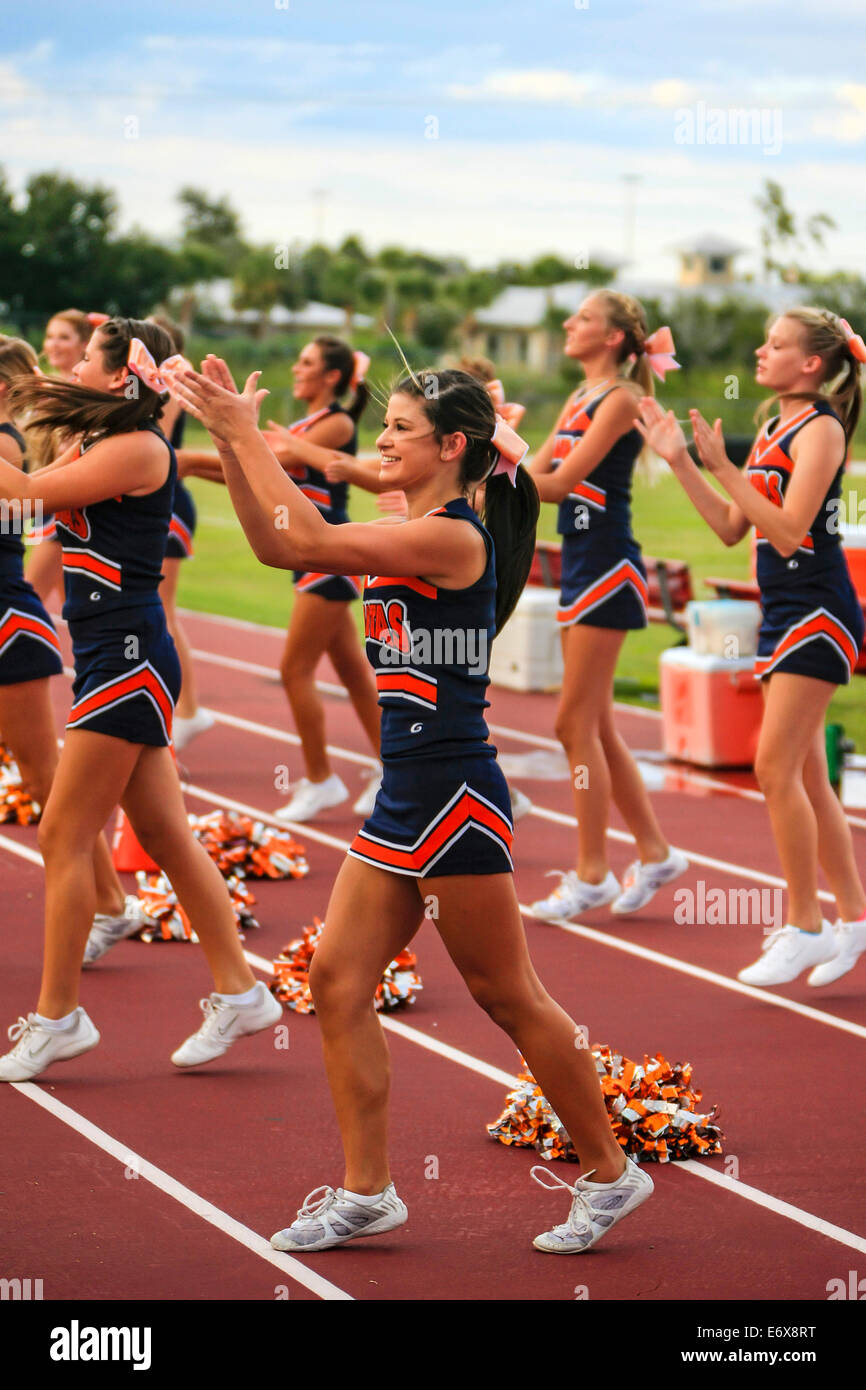 Junior Varsity High School female cheerleaders Stock Photo Alamy