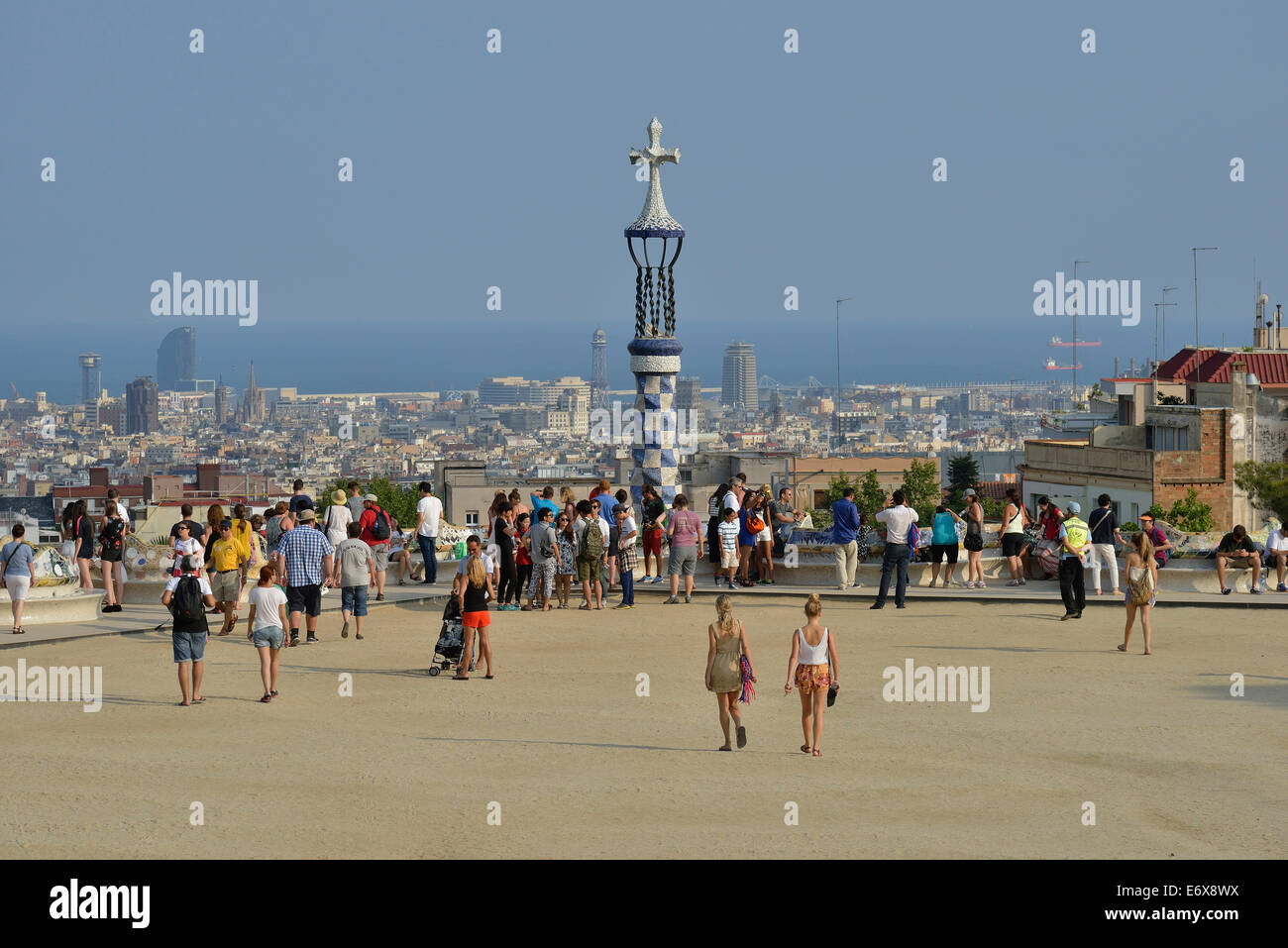 Viewing platform of Parc Güell, by architect Antoni Gaudí, UNESCO World ...