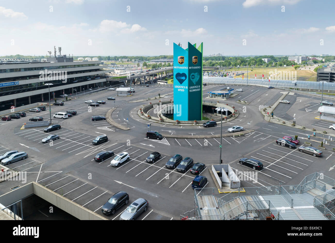 Parking deck, multi-storey car park, Cologne Bonn Airport, Cologne, North Rhine-Westphalia, Germany Stock Photo