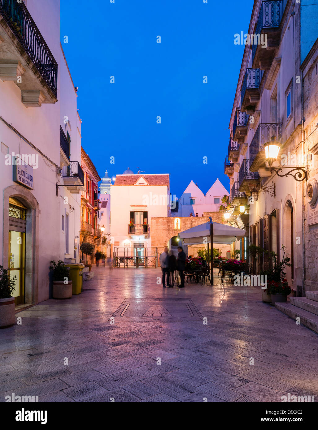 Piazza Vittorio Emanuele II, square in Locorotondo, Apulia, Italy Stock Photo