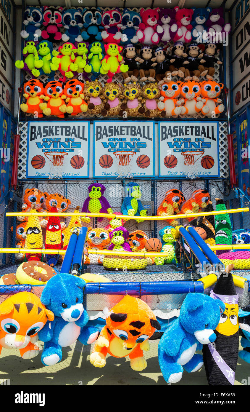 USA,New Jersey, Atlantic City, Steel Pier Amusement Park, stuffed toys Stock Photo