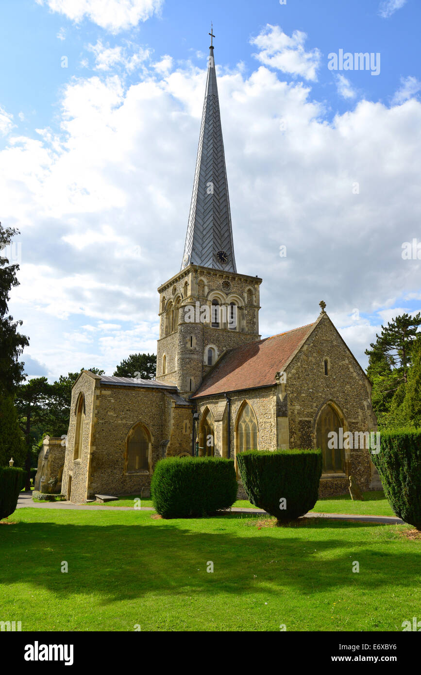 The Norman Parish Church of St Mary's, High Street, Old Town, Hemel Hempstead, Hertfordshire, England, United Kingdom Stock Photo