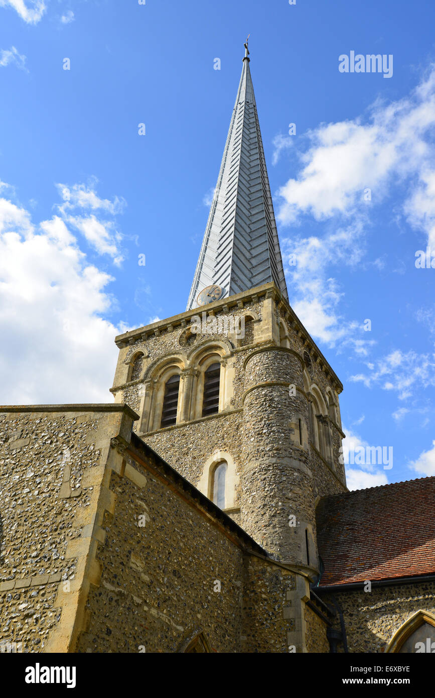 The Norman Parish Church of St Mary's, High Street, Old Town, Hemel Hempstead, Hertfordshire, England, United Kingdom Stock Photo